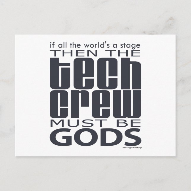 Tech Crew Gods Postcard (Front)