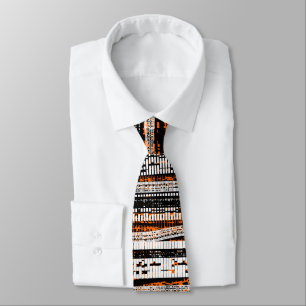 Tech Decay - Black, White and Orange Tie