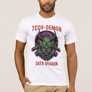 Tech-Demon Data Dragon T-Shirt   Cyberpunk Oni Mas