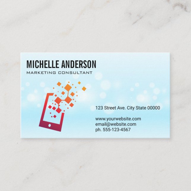 Tech Device Logo | Social Marketing Business Card (Front)