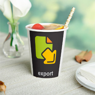 Tech Export Icon Digital Data File Paper Cups