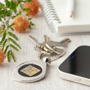 Tech Faux Gold SIM Card Mega Format Funny Key Ring