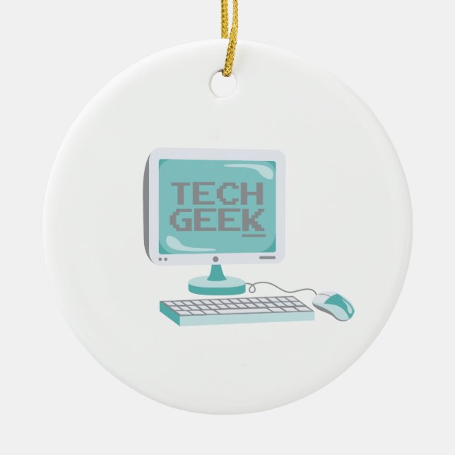 Tech Geek Ceramic Tree Decoration (Front)