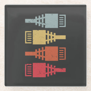 Tech Geek Network Engineer LAN Party Glass Coaster