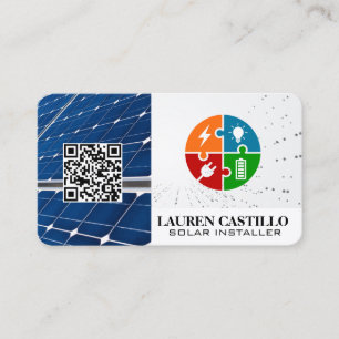 Tech Geometric Logo Solar Panels Energy Business Card