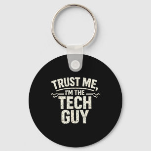 Tech guy funny saying vintage it support key ring