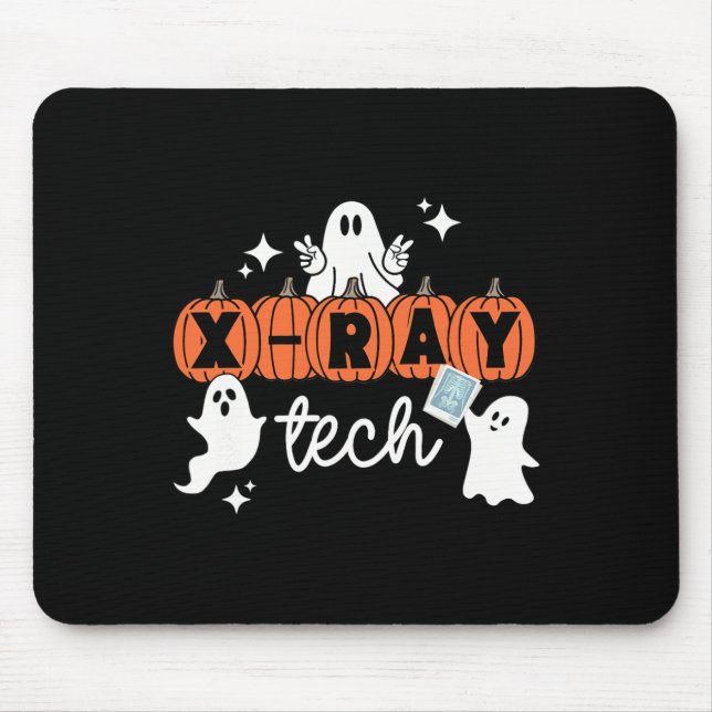 Tech Halloween Technician Squad Xray Tech Pumpkin  Mouse Mat (Front)