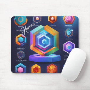 Tech Hexagon Holographic Grid Mouse Pad