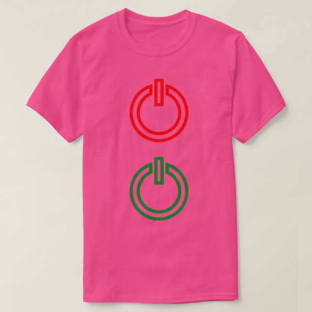 Tech IT Support OFF and ON button logos T-Shirt (Design Front)