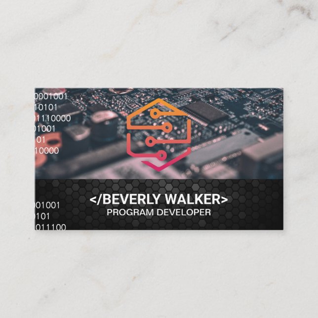 Tech Logo | Binary Code Business Card (Front)