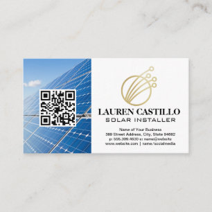 Tech Logo Icon   Solar Panels   QR Business Card