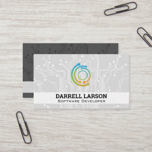 Tech Logo   Motherboard Background Business Card