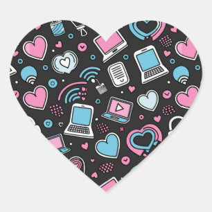 Tech Love Connection Heart Sticker