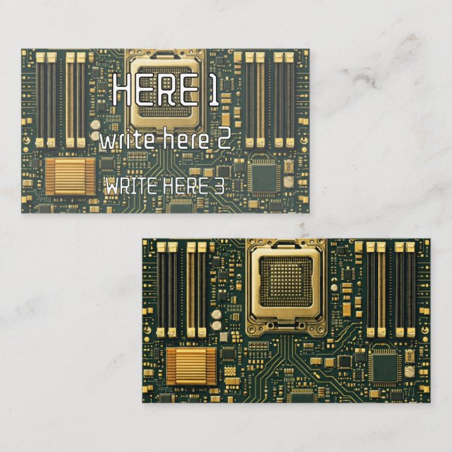 Tech Motherboard Dial  Business Card (Front/Back)