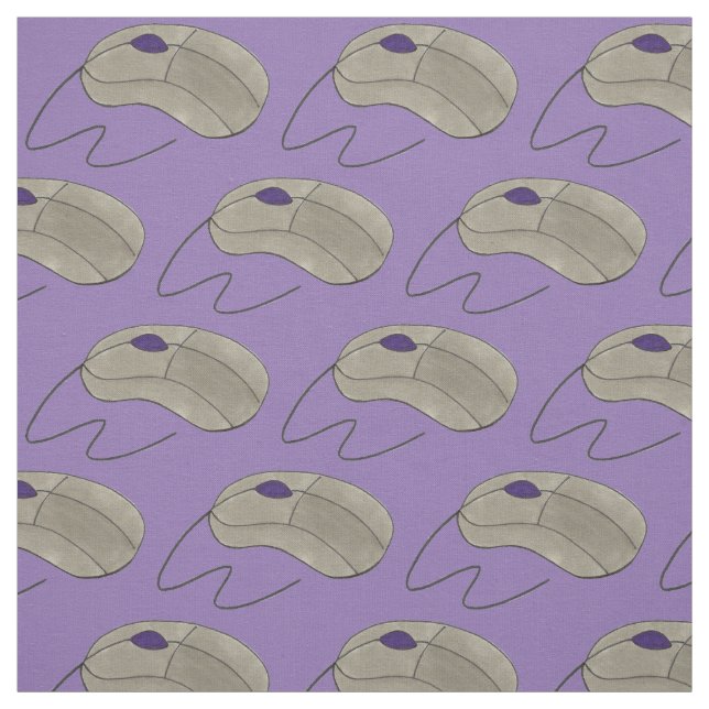 Tech Nerd Techie Computer Mouse Mice Purple Fabric (Swatch)