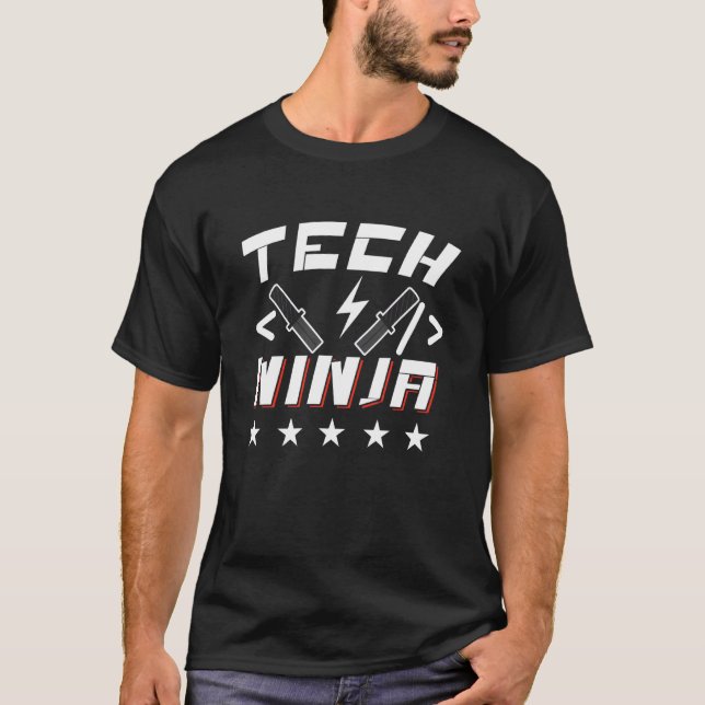 Tech Ninja It Programmer Programming T-Shirt (Front)
