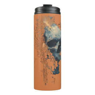Tech Noir Digital Circuit Skull Tumbler