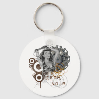 Tech noir pulp steampunk dame key ring