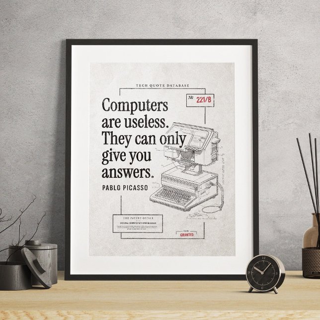 Tech Quote Sarcastic Useless Computers Drawing Poster (Tech Quote Sarcastic Useless Computers Drawing Poster)