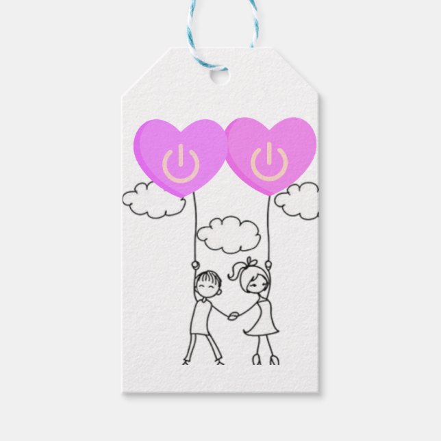 Tech Romance Art Gift Tags (Front)