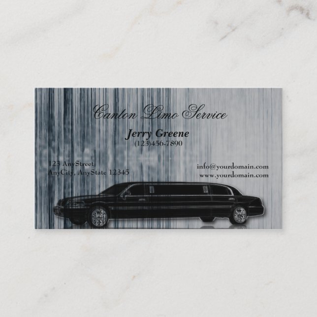 Tech Stripe Limosine Business Card (Front)