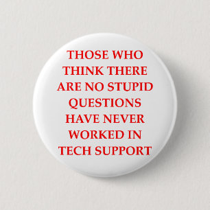 tech support 6 cm round badge