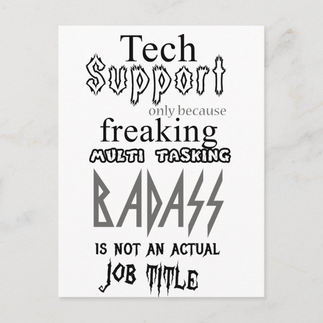 Tech Support badass Postcard (Front)