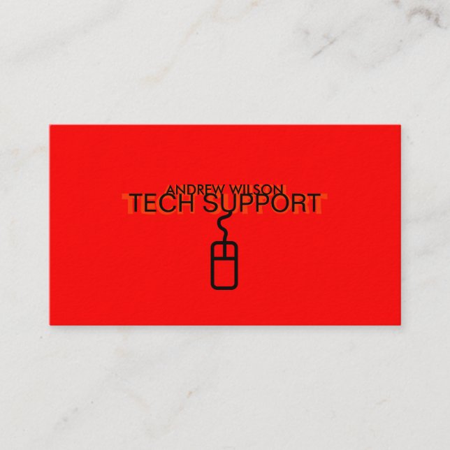 Tech Support Business Card (Red Version) (Front)