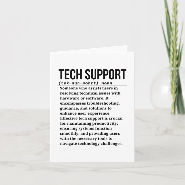 Tech support card (Front)