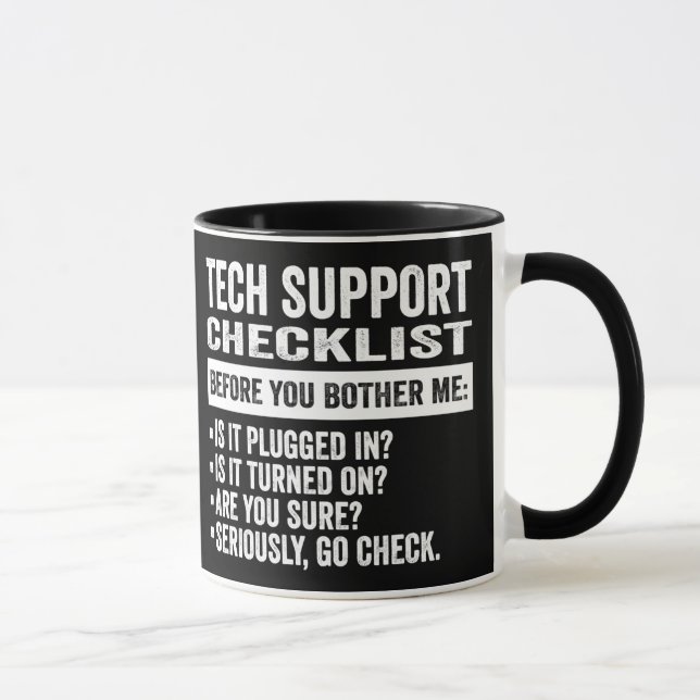 TECH SUPPORT CHECKLIST MUG (Right)