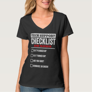 Tech Support Checklist  Sysadmin Helpdesk Computer T-Shirt