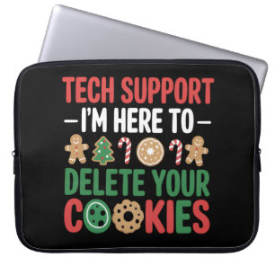 Tech Support Christmas Cookies Funny Work Laptop Sleeve