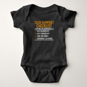 Tech Support Computer Geek Funny Techie Gift Idea Baby Bodysuit