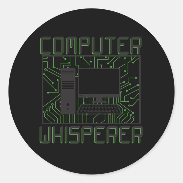 Tech Support Computer Whisperer Classic Round Sticker (Front)