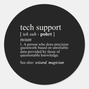 Tech Support Definition Computer Nerd Classic Round Sticker