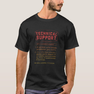 Tech Support Definition Style Funny Computer Pun T-Shirt