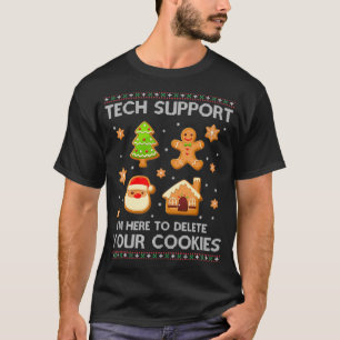 Tech Support Delete Your Cookies Baking Xmas Pajam T-Shirt