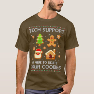 Tech Support Delete Your Cookies Baking Xmas Pajam T-Shirt
