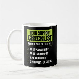Tech Support Humor Checklist for Everyday Troubles Coffee Mug