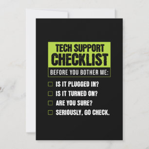 Tech Support Humor Checklist for Everyday Troubles Holiday Card