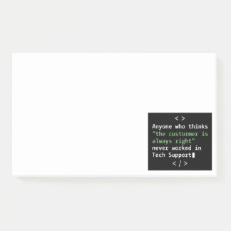 Tech support humour for customer service post-it notes