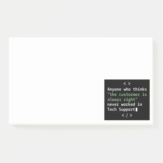 Tech support humour for customer service post-it notes (Front)