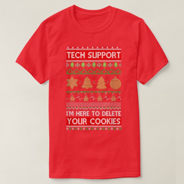 Tech Support Im Here To Delete Your Cookies Christ T-Shirt (Design Front)