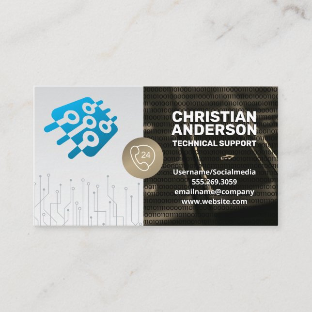 Tech Support | Microchip | Call Centre Business Card (Front)