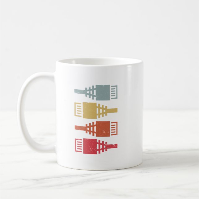 Tech Support Old School Geek Nerd  Coffee Mug (Left)