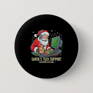 Tech Support Rebooting s Computer Santa Santa Humo 6 Cm Round Badge
