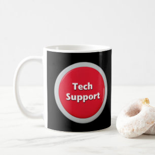 Tech Support Red Panic Button Coffee Mug