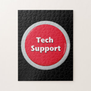 Tech Support Red Panic Button Jigsaw Puzzle
