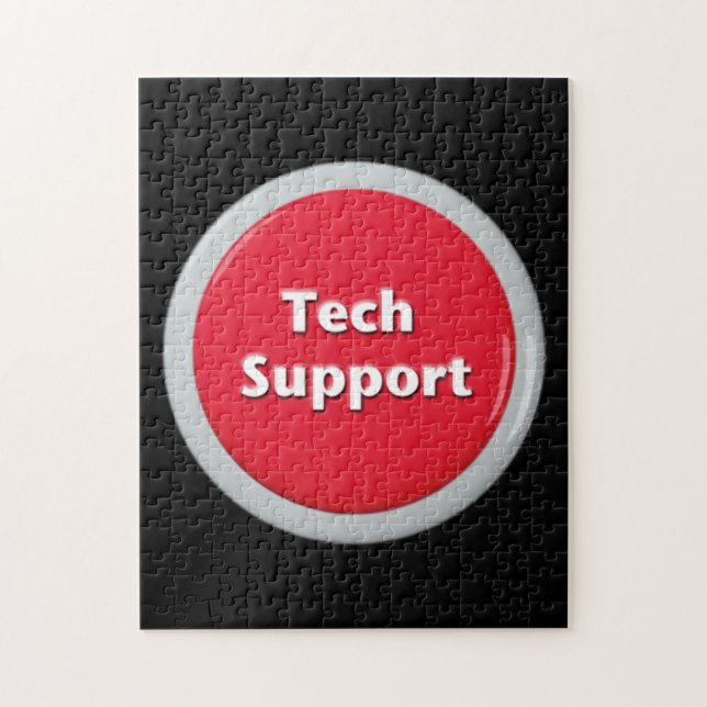 Tech Support Red Panic Button Jigsaw Puzzle (Vertical)