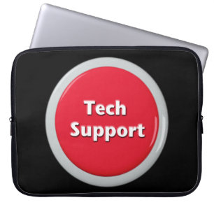 Tech Support Red Panic Button Laptop Sleeve